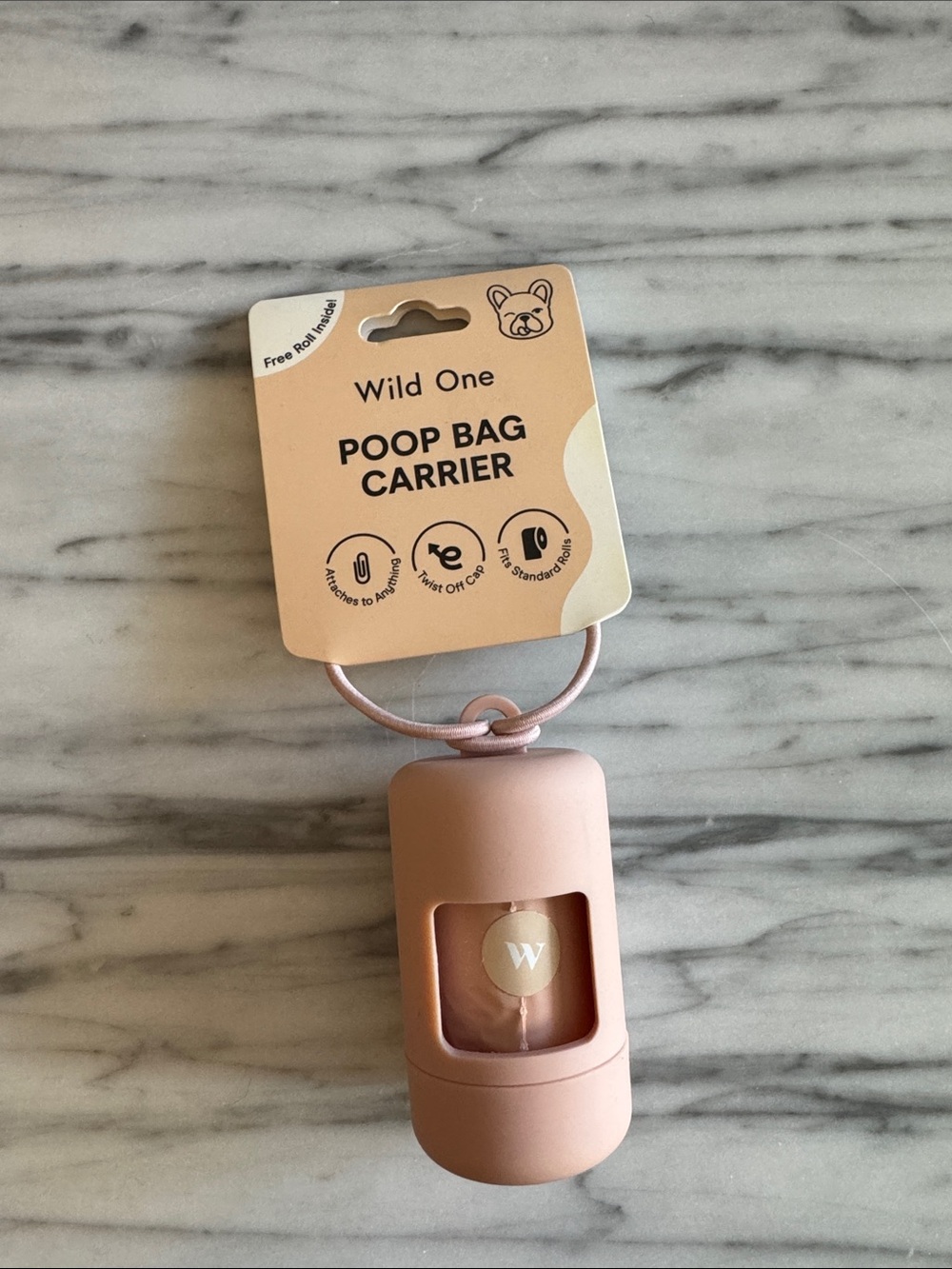 Wild One Pink Poop Bag Carrier + pack of bags
